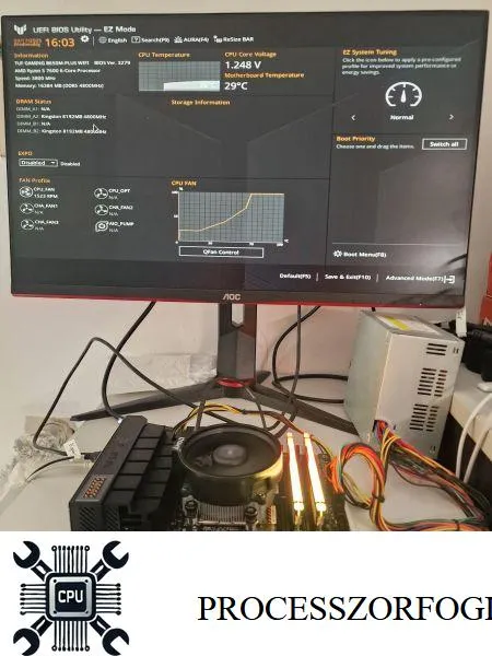 Asus tuf B650 processzor foglalat csere után Asus TUF Gaming B650 alaplap működés közben