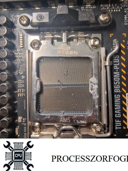 Asus tuf B650 sérült AM5 processzor foglalat Sérült, hűtőpasztás AM5 processzor foglalat Asus TUF Gaming B650